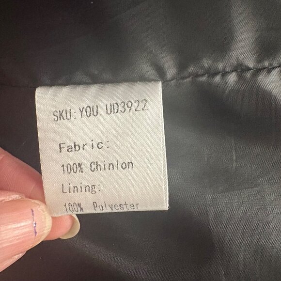 Long Black Puffer Coat With Faux Fur Hood & Zipper Closure By You.u Size XL - Picture 16 of 16